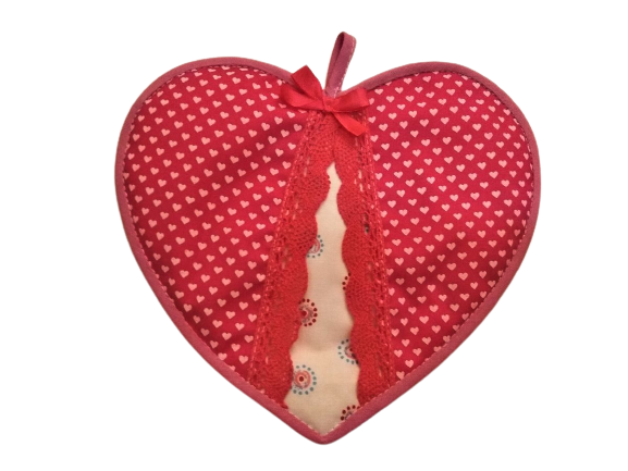Chňapka srdce - hotový výrobek