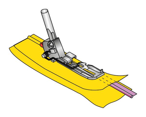 Pätka na šitie paspuliek - Bernette b44, b48 Funlock