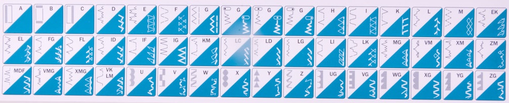 Šijací stroj Gritzner 6152 - stehy