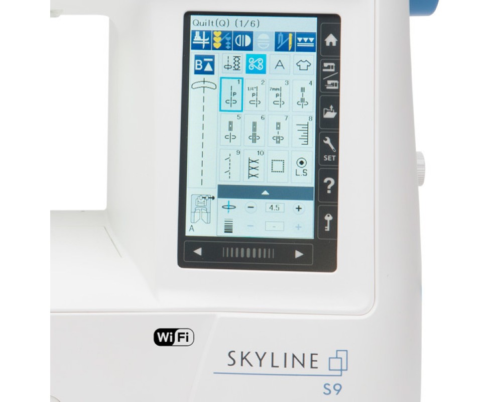 Šijací a vyšívací stroj Janome Skyline S9 displej