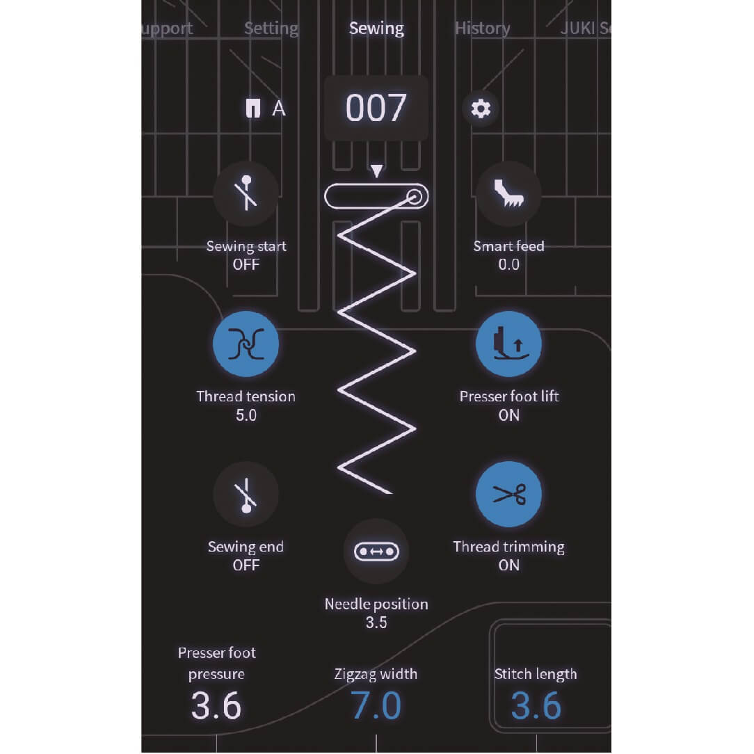 Šijací stroj Juki HZL - UX8 Kirei dotykový LCD displej