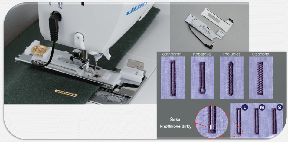 Šijací stroj Juki HZL - NX7 Kirei senzorová gombíková dierka