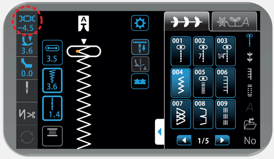 Šijací stroj Juki HZL - NX7 Kirei nastavenie napätia nití