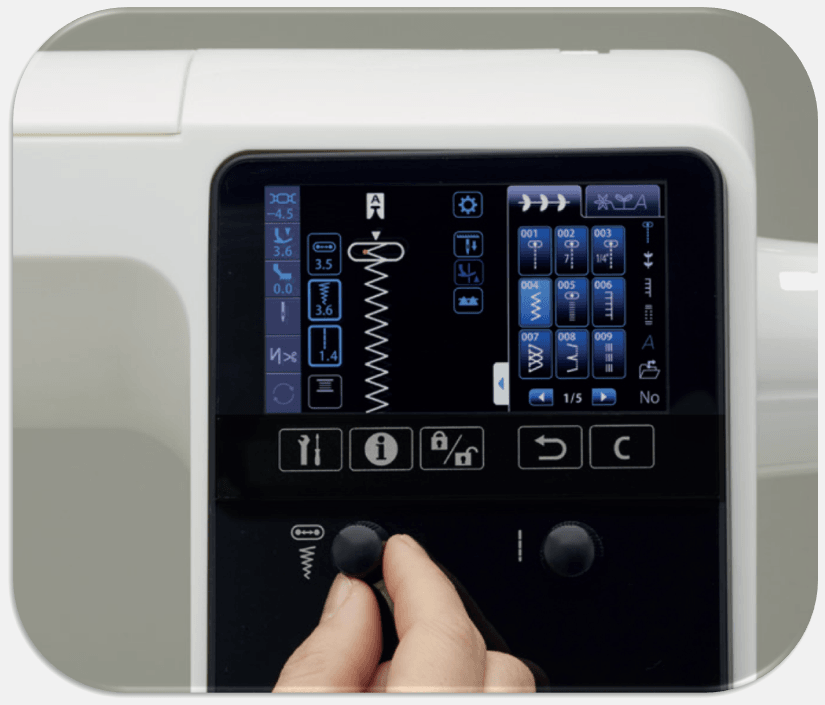 Šijací stroj Juki HZL - NX7 Kirei otočné voliče