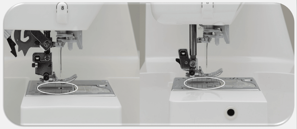 Šijací stroj Juki HZL - NX7 Kirei možnosť vypnutia podávača cez dotykový displej stroja