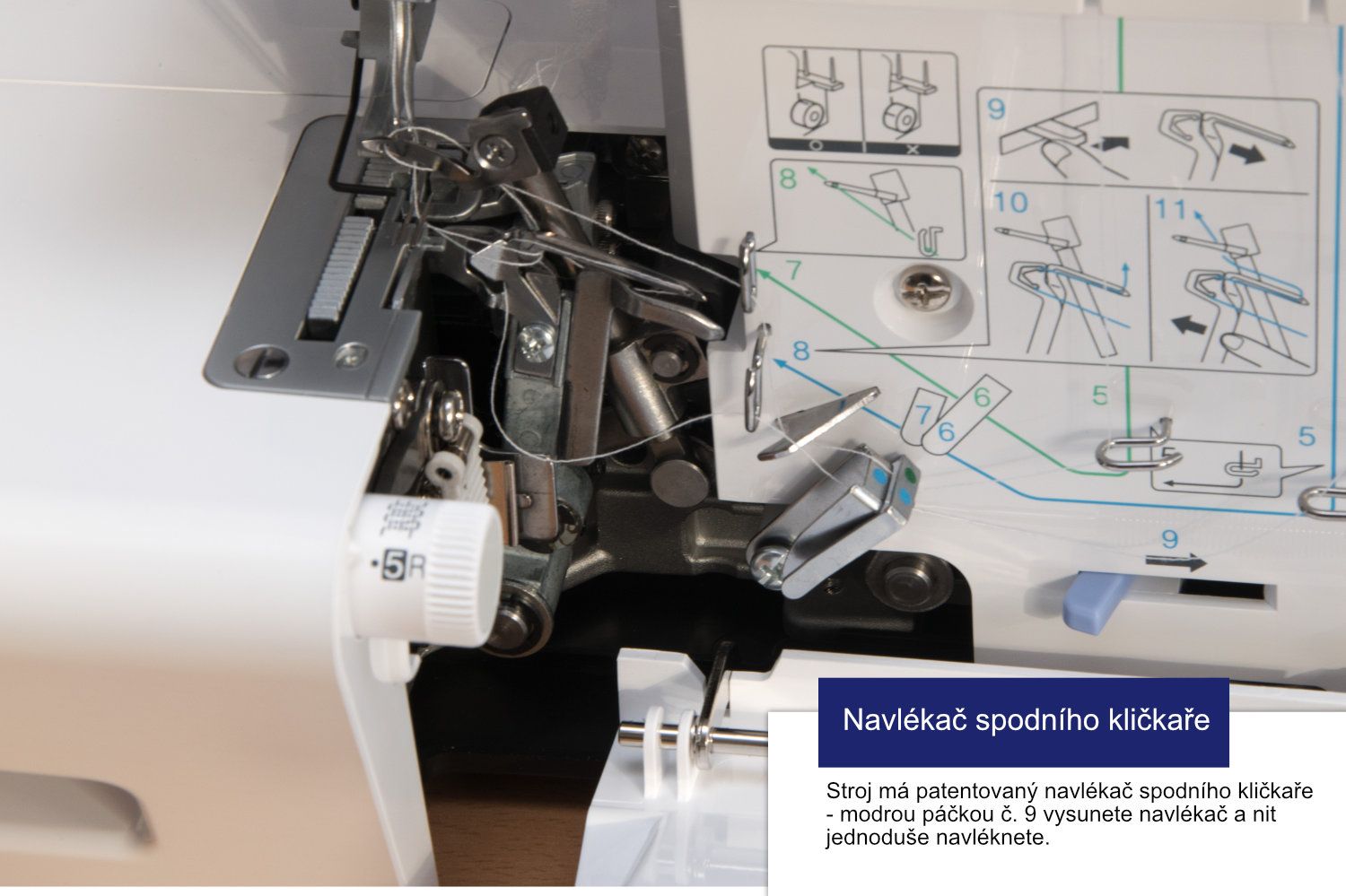 Overlock Brother 3034DWT navliekač spodného slučkovača