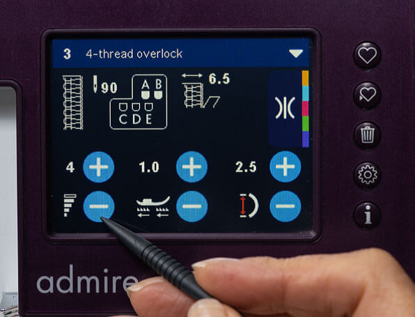 Nastaviteľná rýchlosť šitia v 5 stupňoch Pfaff Admire Air 7000