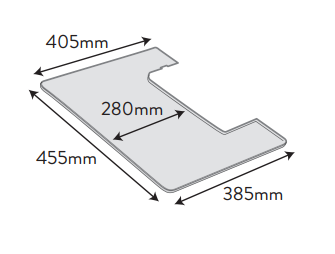 Prídavný stolík pre overlocky Baby Lock a Cover Stitch - rozmery