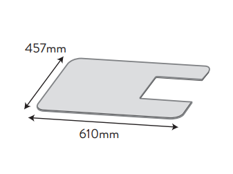 Prídavný stolík pre Baby Lock Sashiko - rozmery