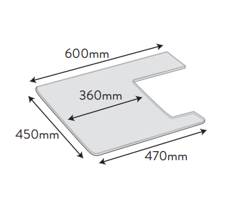 Rozmery prídavného stolíka Baby Lock CT-5