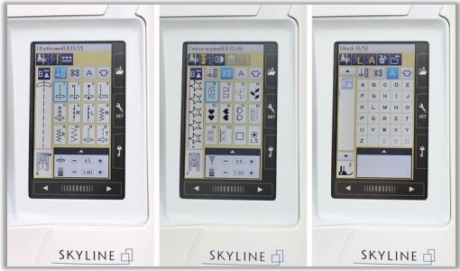 Šijací stroj Janome Skyline S7 displej