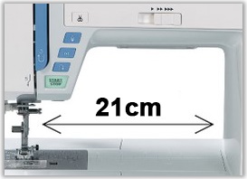 Šijací stroj Janome Skyline S7 pracovná plocha vpravo od ihly