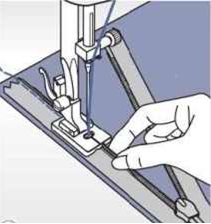 Patka pro všívání skrytého zipu