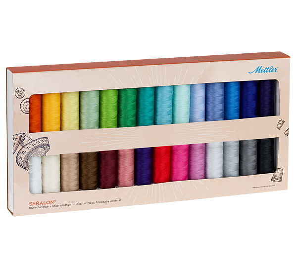 velká sada barevných nití polyester seralon mettler