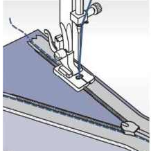 Patka pro všívání skrytého zipu
