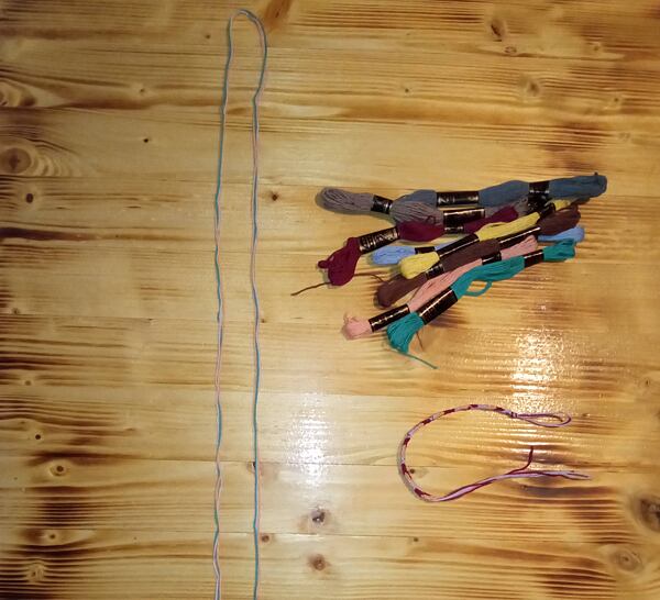 Postup pletení náramku: