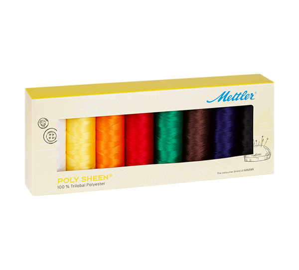 sada zářivých nití vyšívacích poly sheen mettler