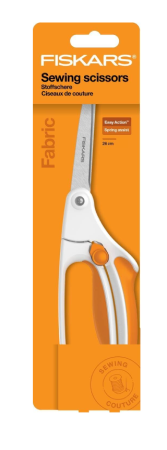 oranžové, bílé krejčovské nůžky od značky Fiskars