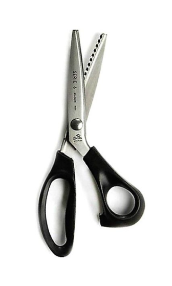 černé nůžky se zoubky entlovací, krejčovské