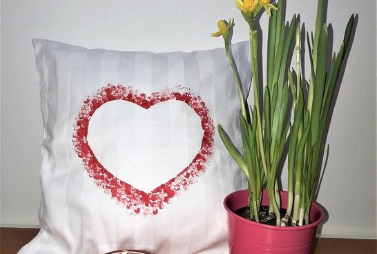 Ušite si: Valentínsky vankúš s tlačou