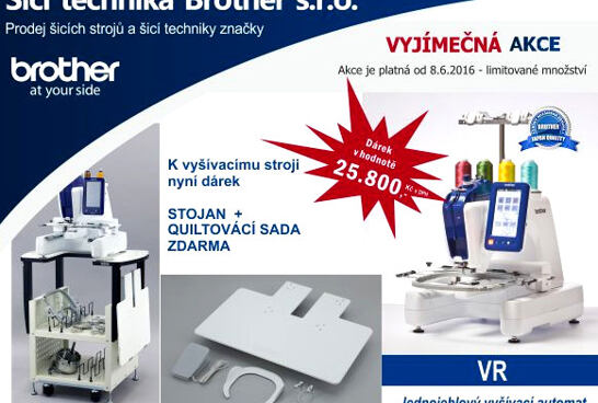 Vyšívací a quiltovací stroj VR - akcie ako Brno