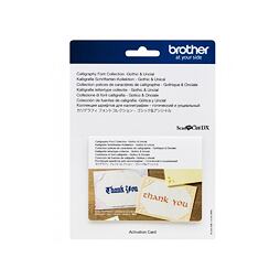 Karta s fontami kaligrafického písma - rezací ploter Brother