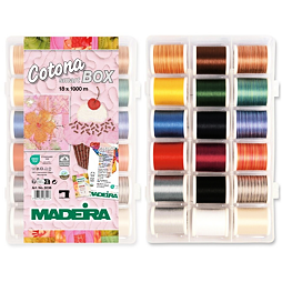 Vyšívacie a quiltovacie nite Madeira Cotona 50 Smartbox (18x1000m)