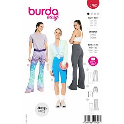 Strih Burda červený 5762 - funkčné nohavice, športové nohavice, legíny