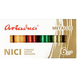 Súprava vyšívacích nití Ariadna Talia (3x150,3x250m) - Metallic Eart Silva