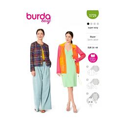 Strih Burda zelený 5729 - kabátik, francúzske sako, športová bunda