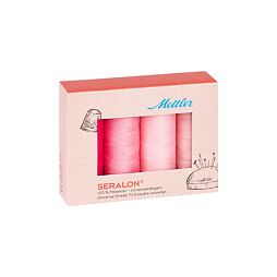 Súprava šijacích nití PES - SERALON 100 METTLER (4x200m) - ružová