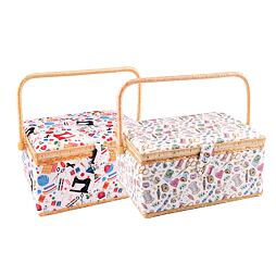 Kazeta - košík na šijacie potreby - krajčírsky motív