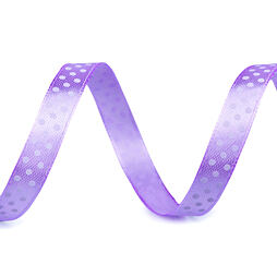 Saténová stuha s puntíky (10 mm x 22,5 m) - fialová