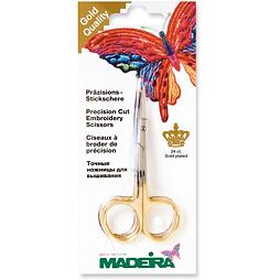 Vyšívacie nožnice s dvojitým zakrivením (9cm) - zlaté - Madeira