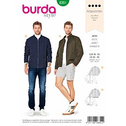 Strih Burda zelený 6351 - pánska bunda