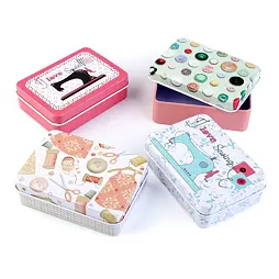 Plechová krabička na šijacie potreby