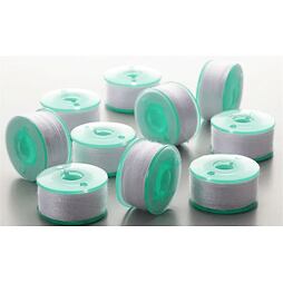 Predvinuté cievky pre kombinácie (šijacie a vyšívacie stroje) - biele - 10 ks - Brother