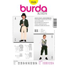 Strih Burda žltý 9528 - detský kostým historický oblek