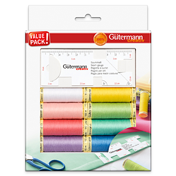 Sada šijacích nití PES Gütermann (8x100m) + ručné meradlo