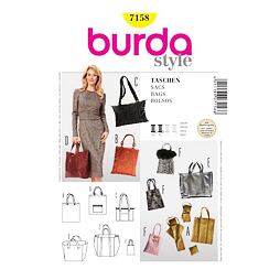 Strih Burda žltý 7158 - kabelka, taška, shopper