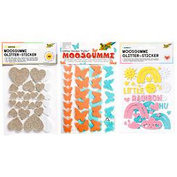 Samolepky z moosgummi - s trblietkami