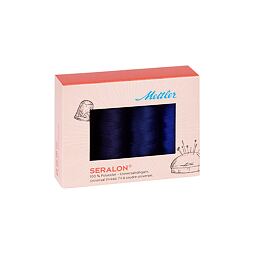 Súprava šijacích nití PES - SERALON 100 METTLER (4x200m) - modrá