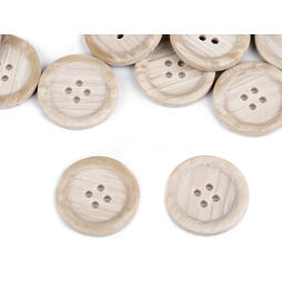 Knoflík imitace dřeva - velikost 40" (5ks)