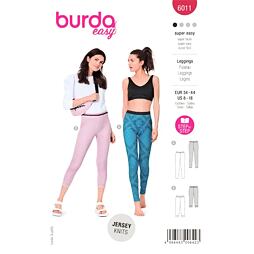 Strih Burda červený 6011 - športové legíny