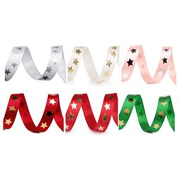 Saténová stuha - hviezdy (20mm x 13,5m)