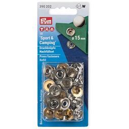 Gombík stláčací SPORT & CAMPING 15 mm nikel - PRYM