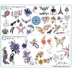 Vyšívacie vzory Brother č. 12 USB - Perličkové motívy