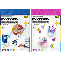 Penová guma moosgummi - 5 listov, 5 farieb - s trblietkami