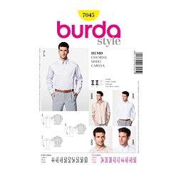 Strih Burda žltý 7045 - pánska košeľa