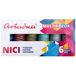 Sada šijacích nití PES Ariadna Talia (6x150m) - Multicolor Sky